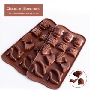 14 Hole Fan Shoe Bag Silicone Chocolate Baking Candy Mold Ice Tray