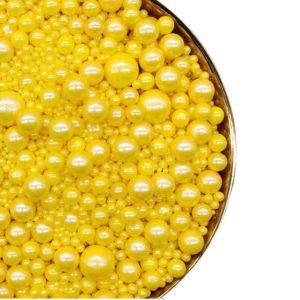 Mix Size Yellow Sugar Pearls 50g