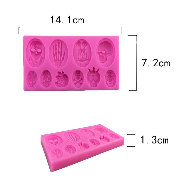 Skull Head Silicone Molds 3D Halloween Skull Skeleton Candle Mold Chocolate  Cake Decorating Tools Handmade Craft Soap Clay Mould