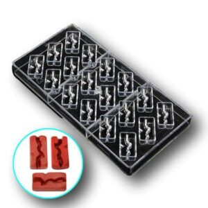 Poly Carbonate Rectangular Graphic Shape Chocolate Mold