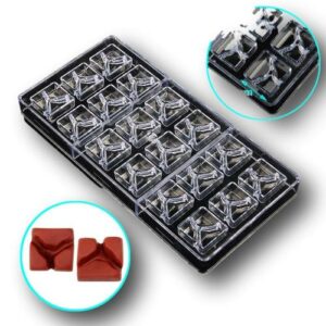 Poly Carbonate Square  Graphic Shape Chocolate Mold