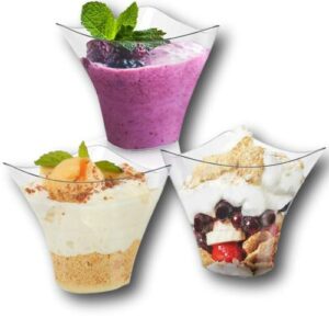 50 Pcs set 3.3 Oz Clear Plastic  Dessert Cups