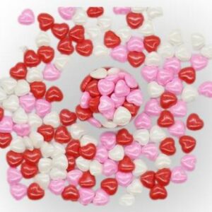 Red, Pink And White Heart Shape Candy Sprinkle 100g